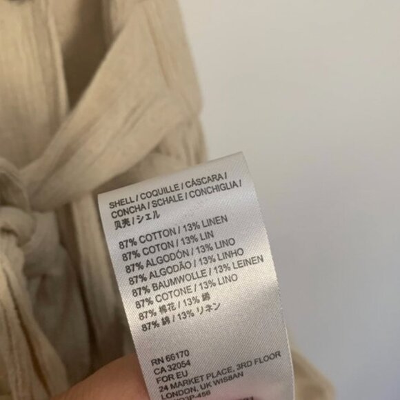 NWT Free People Clementine textured mini wrap dress in natural oatmeal Size LG - Picture 3 of 5